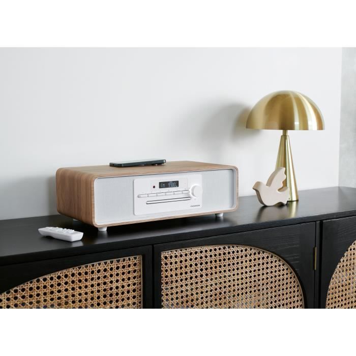 Bluetooth Micro-system - THOMSON - White and Black - FM/CD/MP3/USB Radio, 60W, Equalizer