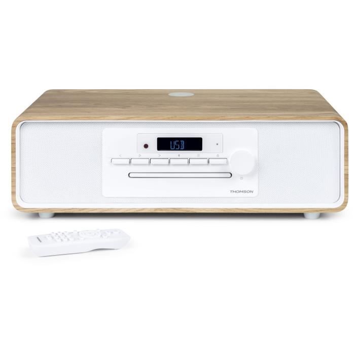 Bluetooth Micro-system - THOMSON - White and Black - FM/CD/MP3/USB Radio, 60W, Equalizer