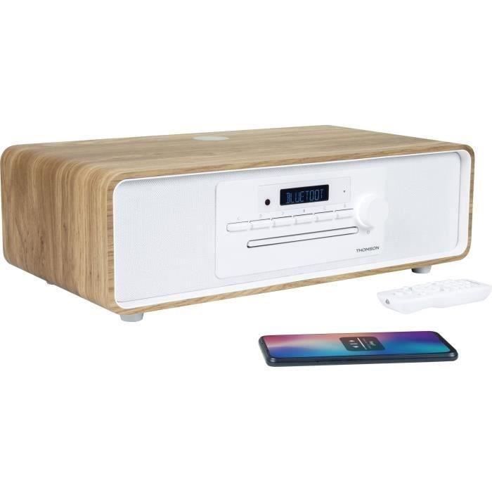 Bluetooth Micro-system - THOMSON - White and Black - FM/CD/MP3/USB Radio, 60W, Equalizer