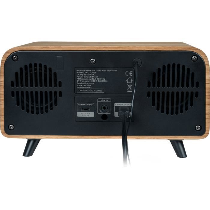 THOMSON Bluetooth Clock Radio - Vintage Cosy - 30W, FM Radio, Dual Alarm, LCD Screen