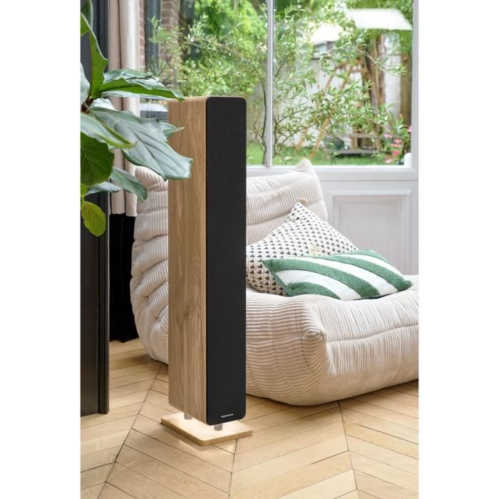 Bluetooth Sound Tower - THOMSON - Wood/Black - 120W, Optical, USB, Equalizer, TWS, Remote Control, 230V Power Supply