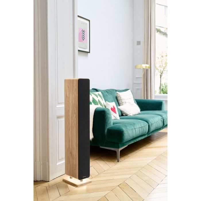Bluetooth Sound Tower - THOMSON - Wood/Black - 120W, Optical, USB, Equalizer, TWS, Remote Control, 230V Power Supply
