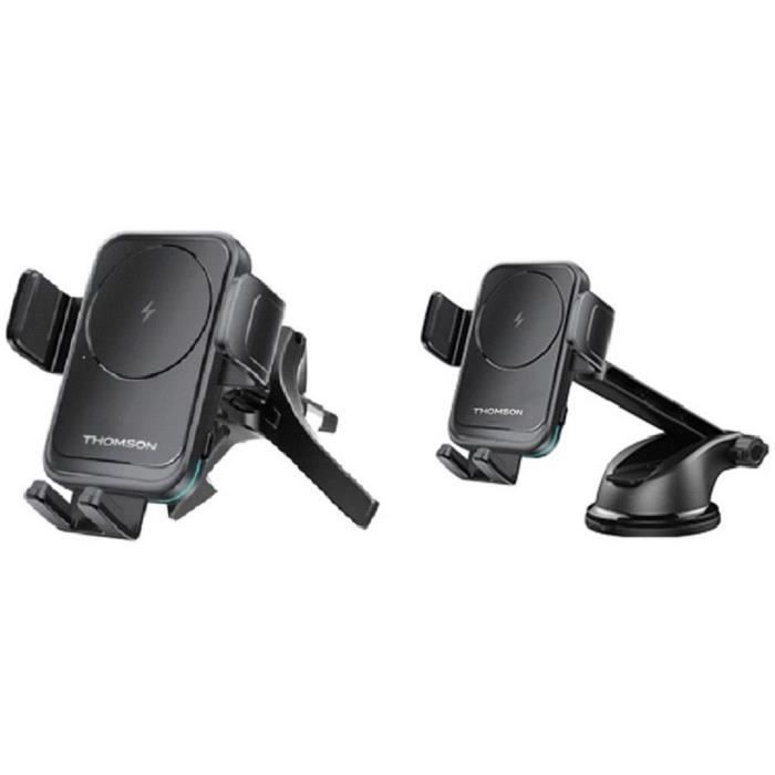 THOMSON Phone Holder with 15W Induction Charger - Suction Cup and Air Vent Mount
