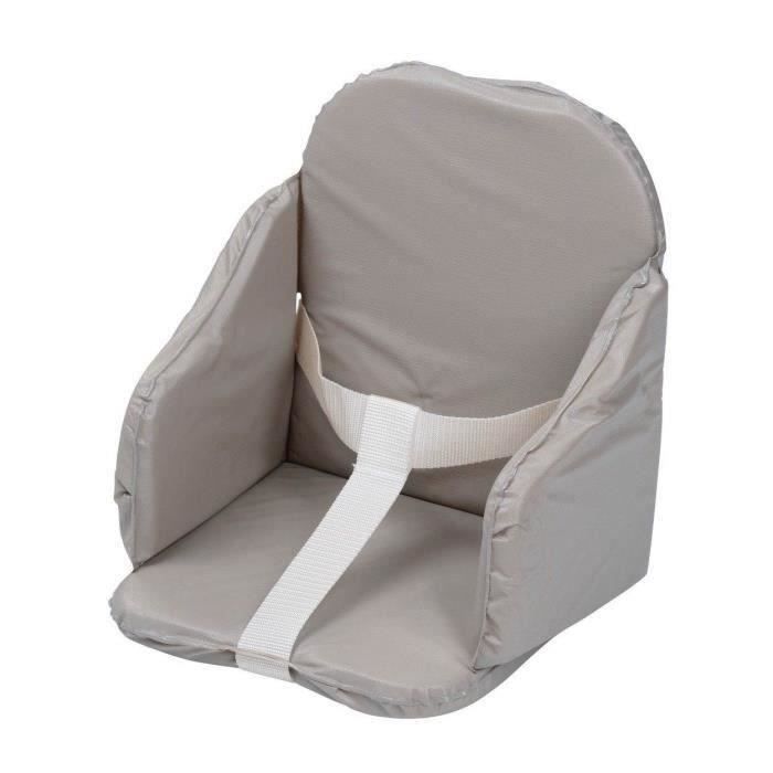 TINEO Baby High Chair Cushion - Adjustable - PVC - Safety Straps - Easy to Wash - 27x26x33cm Grey