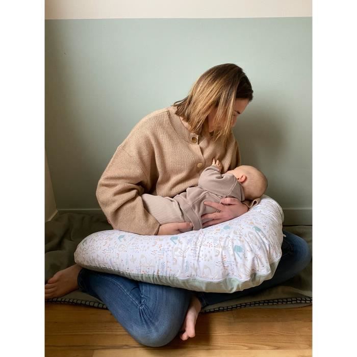 TINEO Maternity Pillow - Sage Green - Rabbits