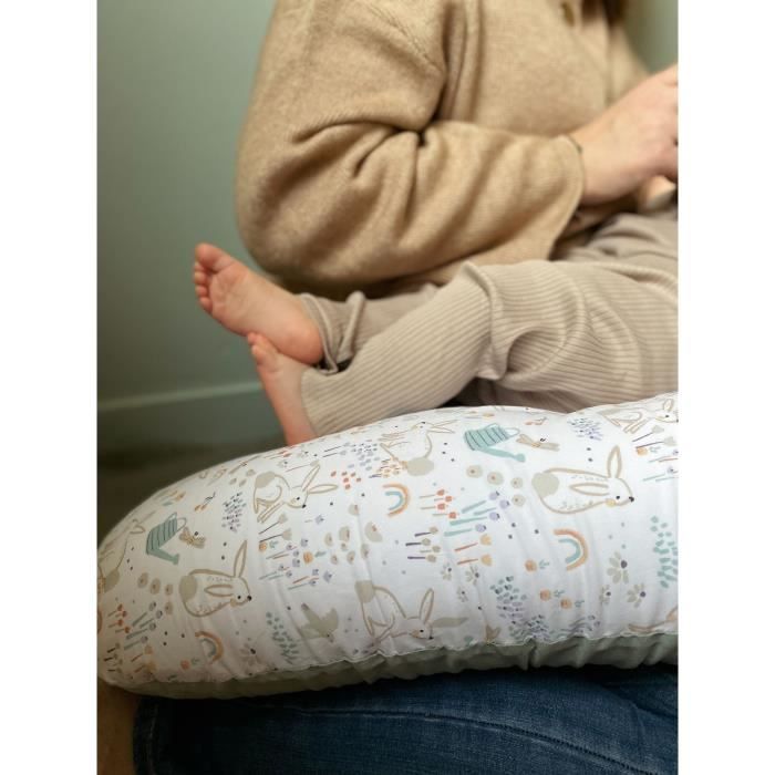 TINEO Maternity Pillow - Sage Green - Rabbits