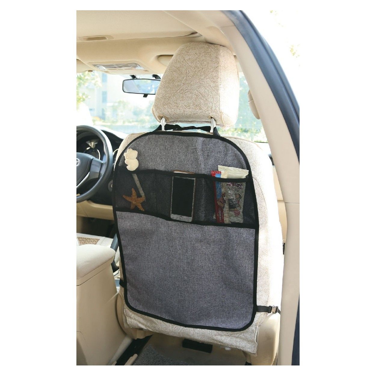 TINEO Baby Car Seat Protector - Storage Net - Universal Fit - 61x45cm
