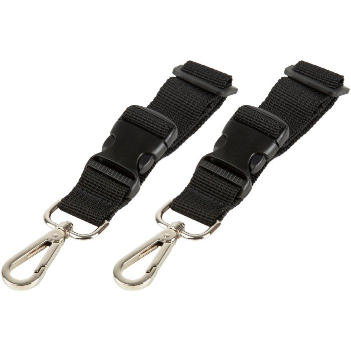 TINEO - Diaper Bag Clips Set - 2 Carabiners - Black - Universal Fit