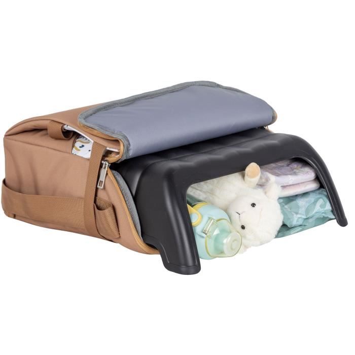 TINEO Portable Booster Seat, Ultra Compact, 30 x 28 x 13 cm, Camel/Teddy Bears