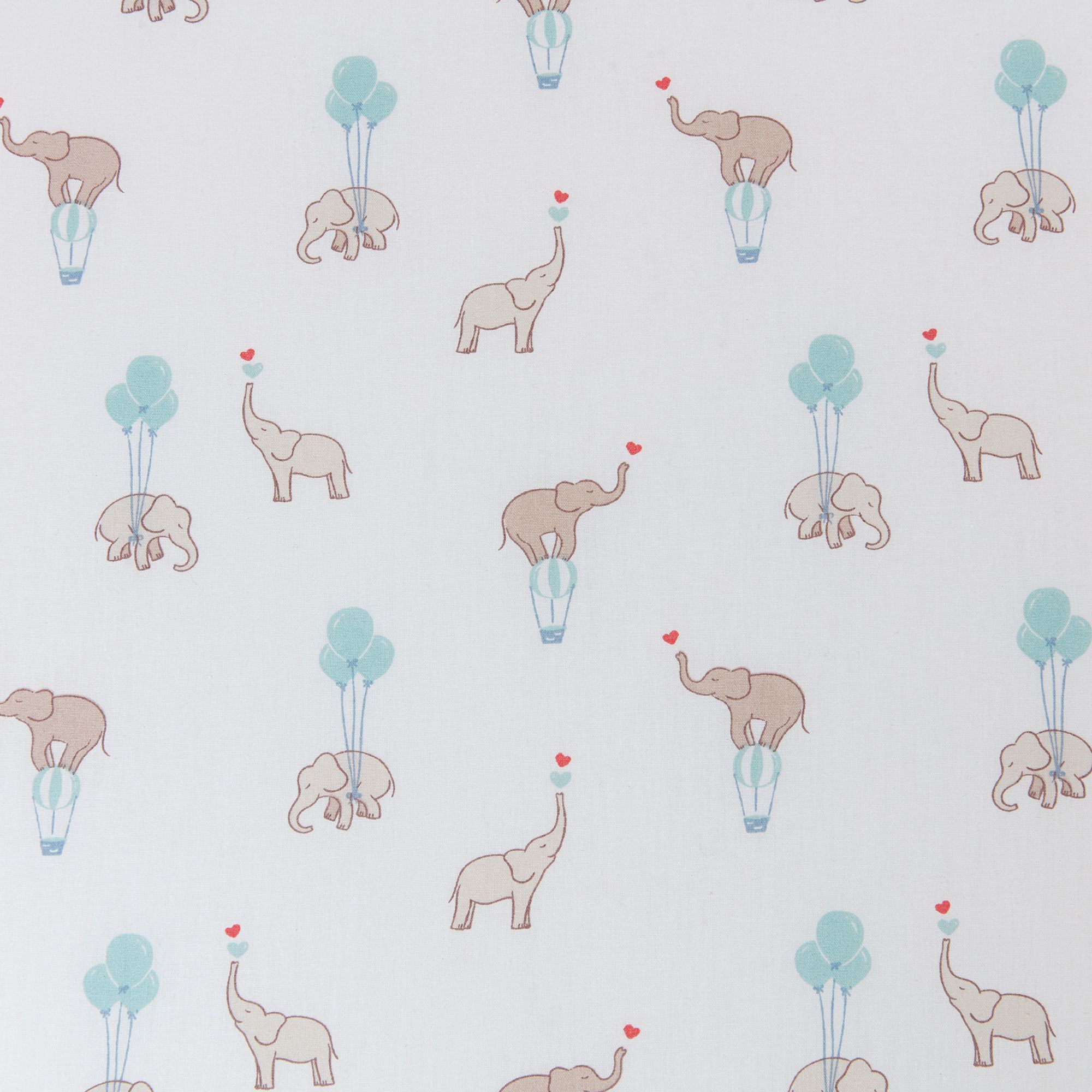 TINEO Mattress - COMFORT FUN - 60 x 120 cm - 8 cm Thick - White/ Elephants
