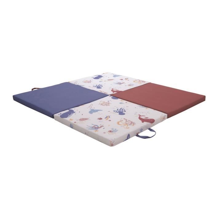 CLEVER 3-in-1 Ocean Treasures Rug - Adjustable - Removable Cover - 120x120x5 cm