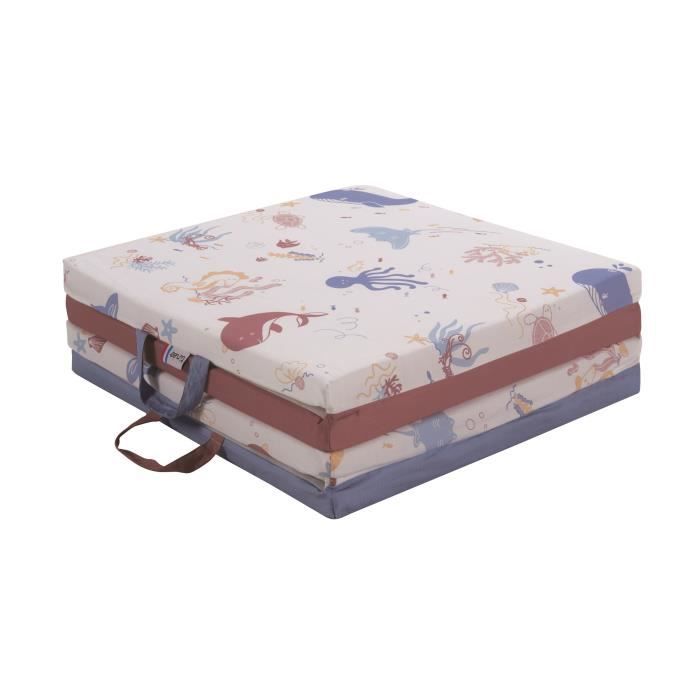 CLEVER 3-in-1 Ocean Treasures Rug - Adjustable - Removable Cover - 120x120x5 cm