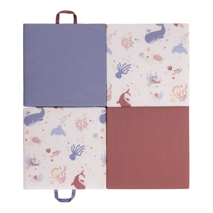 CLEVER 3-in-1 Ocean Treasures Rug - Adjustable - Removable Cover - 120x120x5 cm