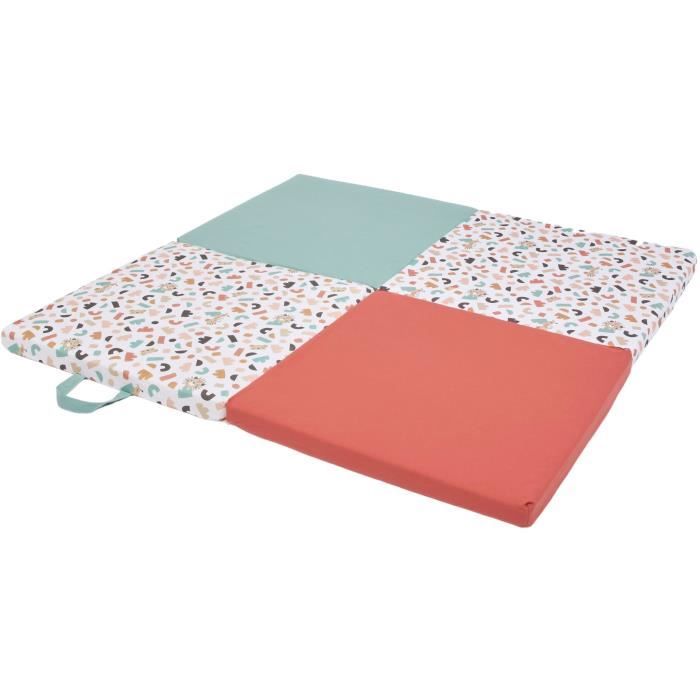 Clever Playmat - TINEO - 3-in-1 Multifunctional Developmental Playmat - 120 x 120 cm - Geometric/ Fun Animals