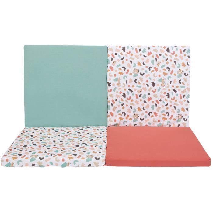Clever Playmat - TINEO - 3-in-1 Multifunctional Developmental Playmat - 120 x 120 cm - Geometric/ Fun Animals