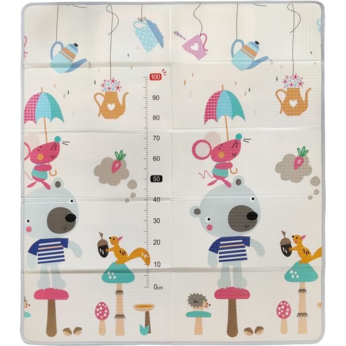 TINEO - Reversible Maxi Playmat - 150 x 180 cm - Animal Front/ Car Track