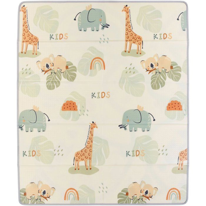 TINEO - Maxi Playmat - Reversible - 150 x 180 cm - Animals/ Car Track