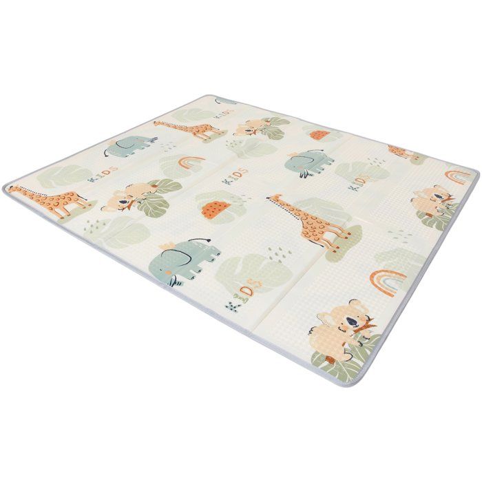 TINEO - Maxi Playmat - Reversible - 150 x 180 cm - Animals/ Car Track