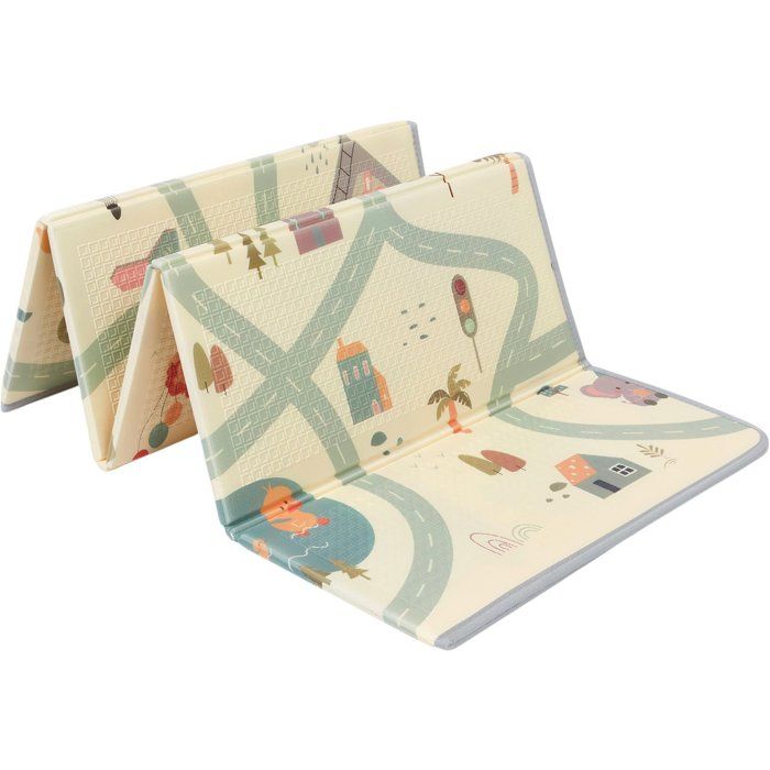 TINEO - Maxi Playmat - Reversible - 150 x 180 cm - Animals/ Car Track