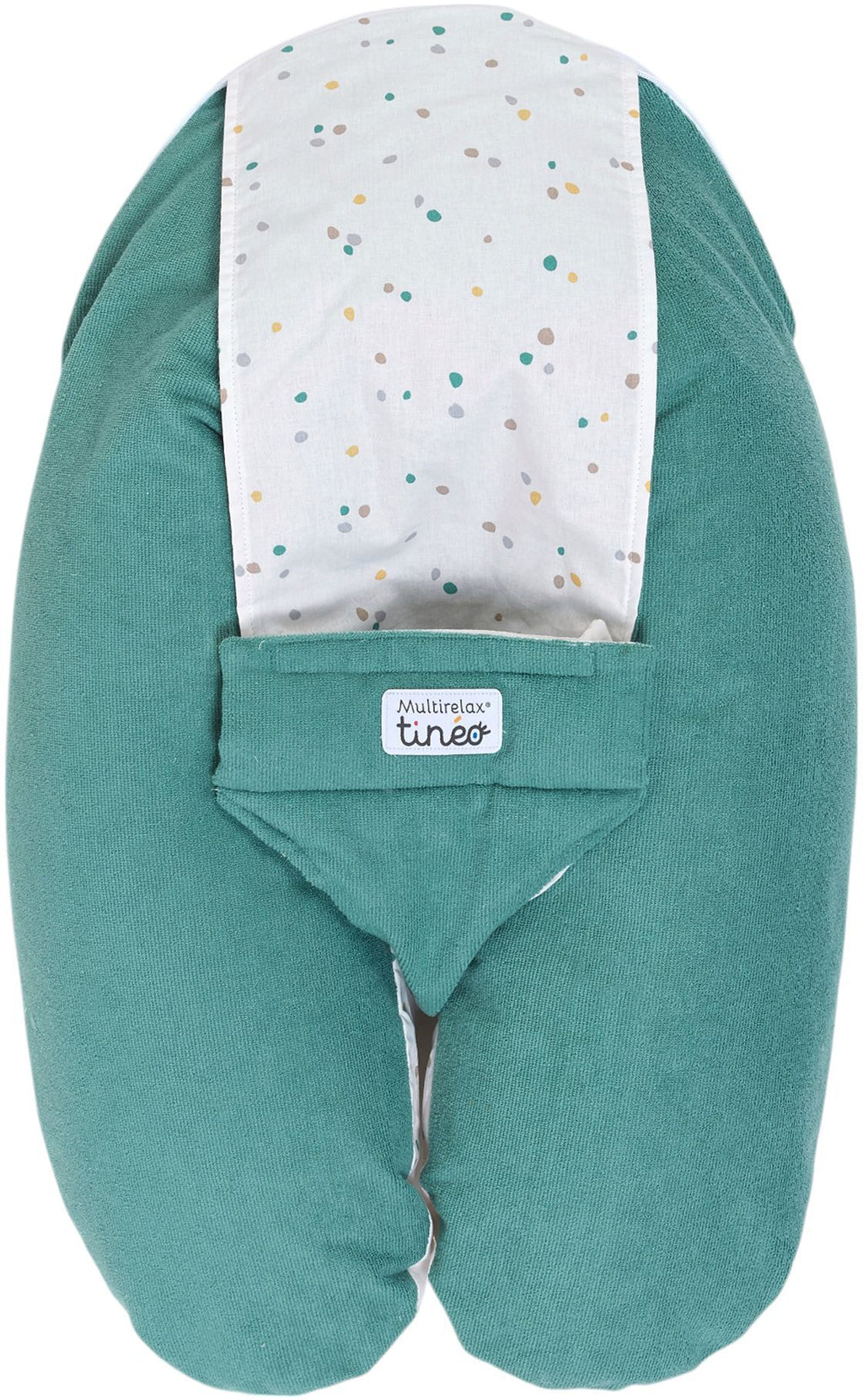 TINEO 3-in-1 Maternity Pillow - MULTIRELAX - Terry Cloth - Green/ Polka Dots