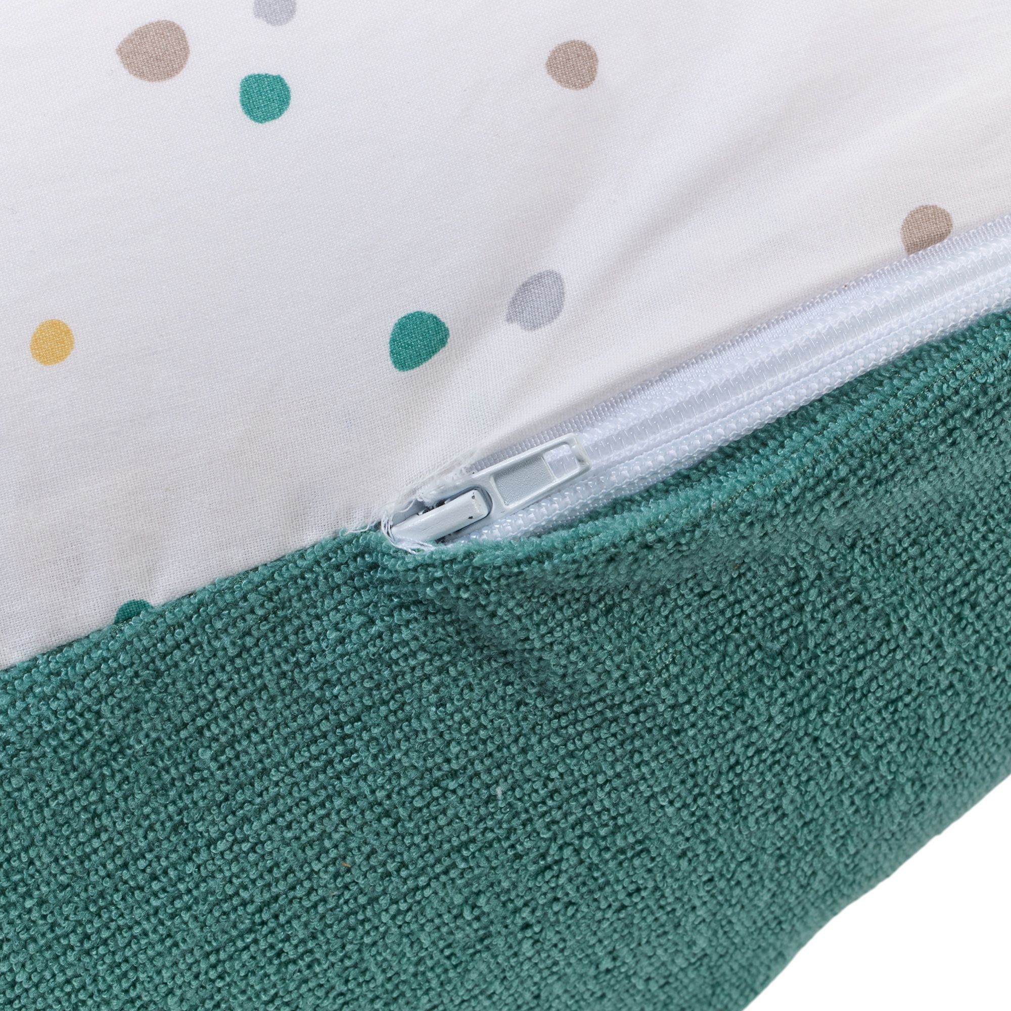 TINEO 3-in-1 Maternity Pillow - MULTIRELAX - Terry Cloth - Green/ Polka Dots
