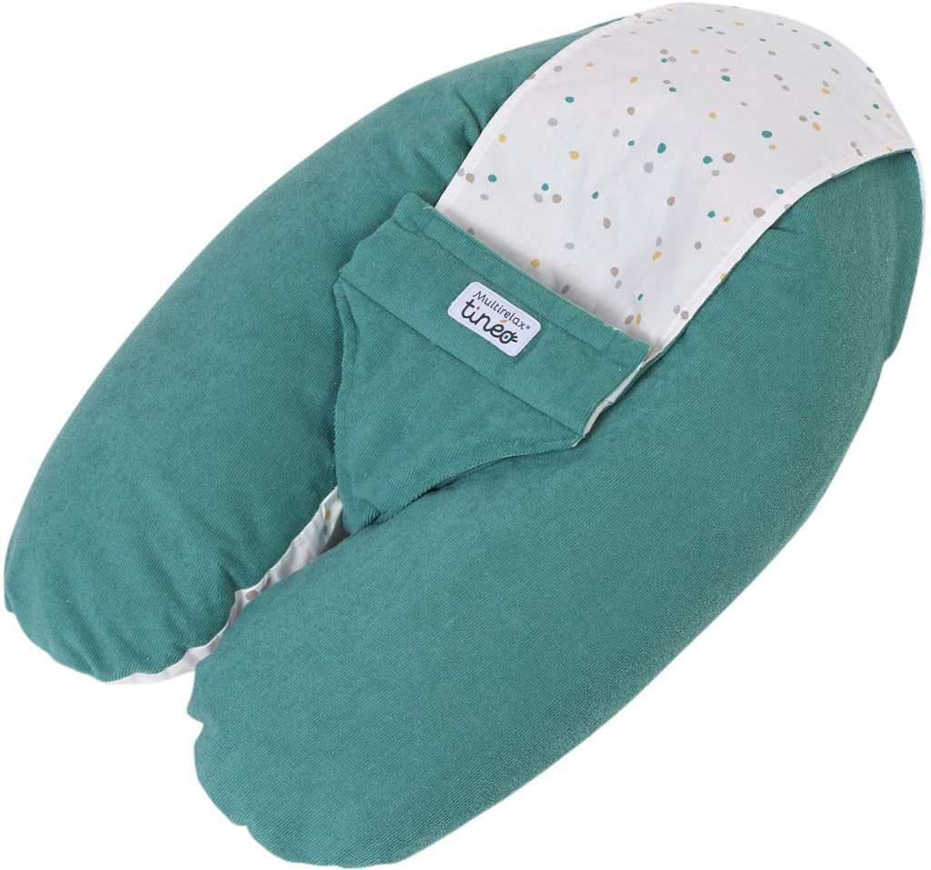 TINEO 3-in-1 Maternity Pillow - MULTIRELAX - Terry Cloth - Green/ Polka Dots