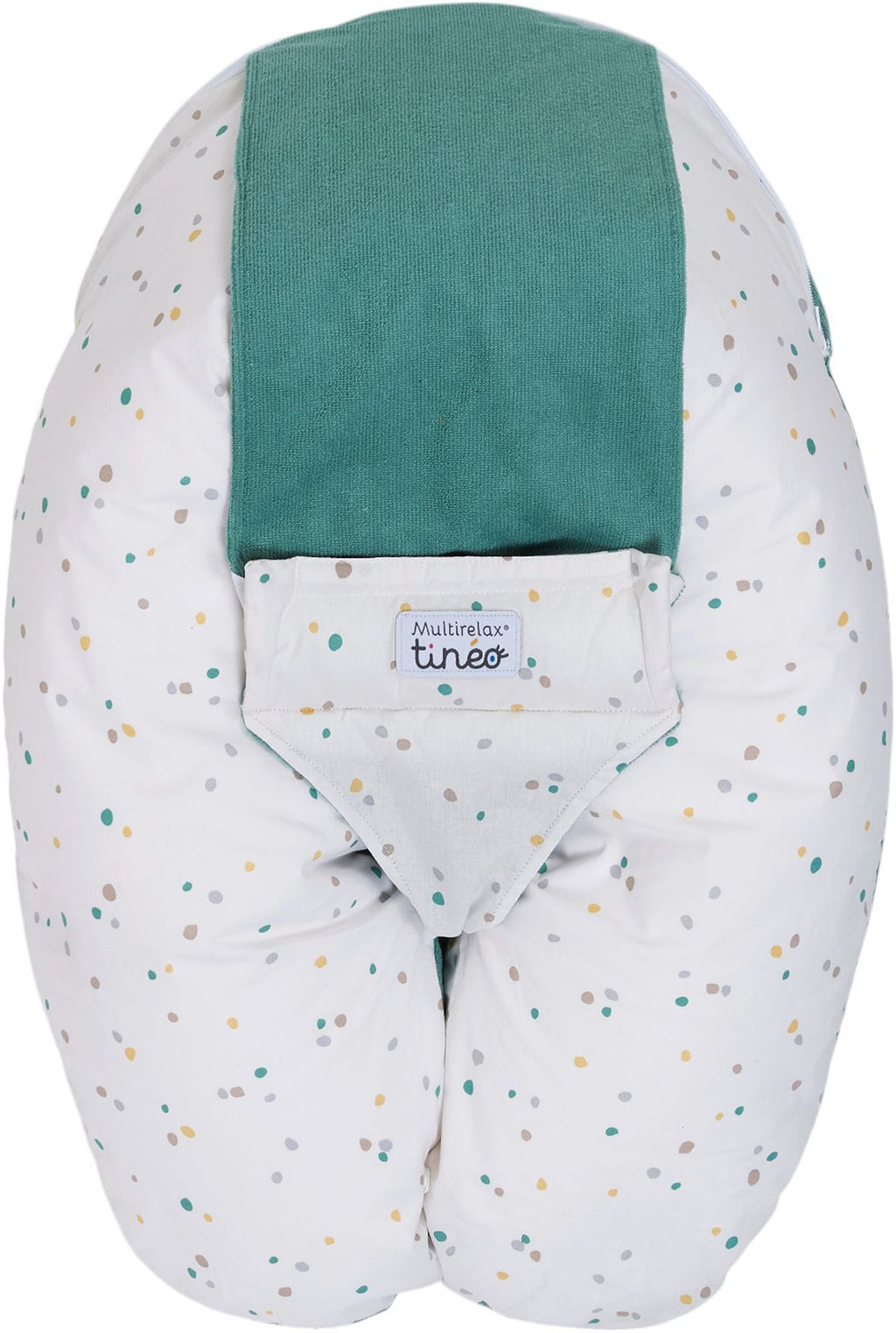TINEO 3-in-1 Maternity Pillow - MULTIRELAX - Terry Cloth - Green/ Polka Dots