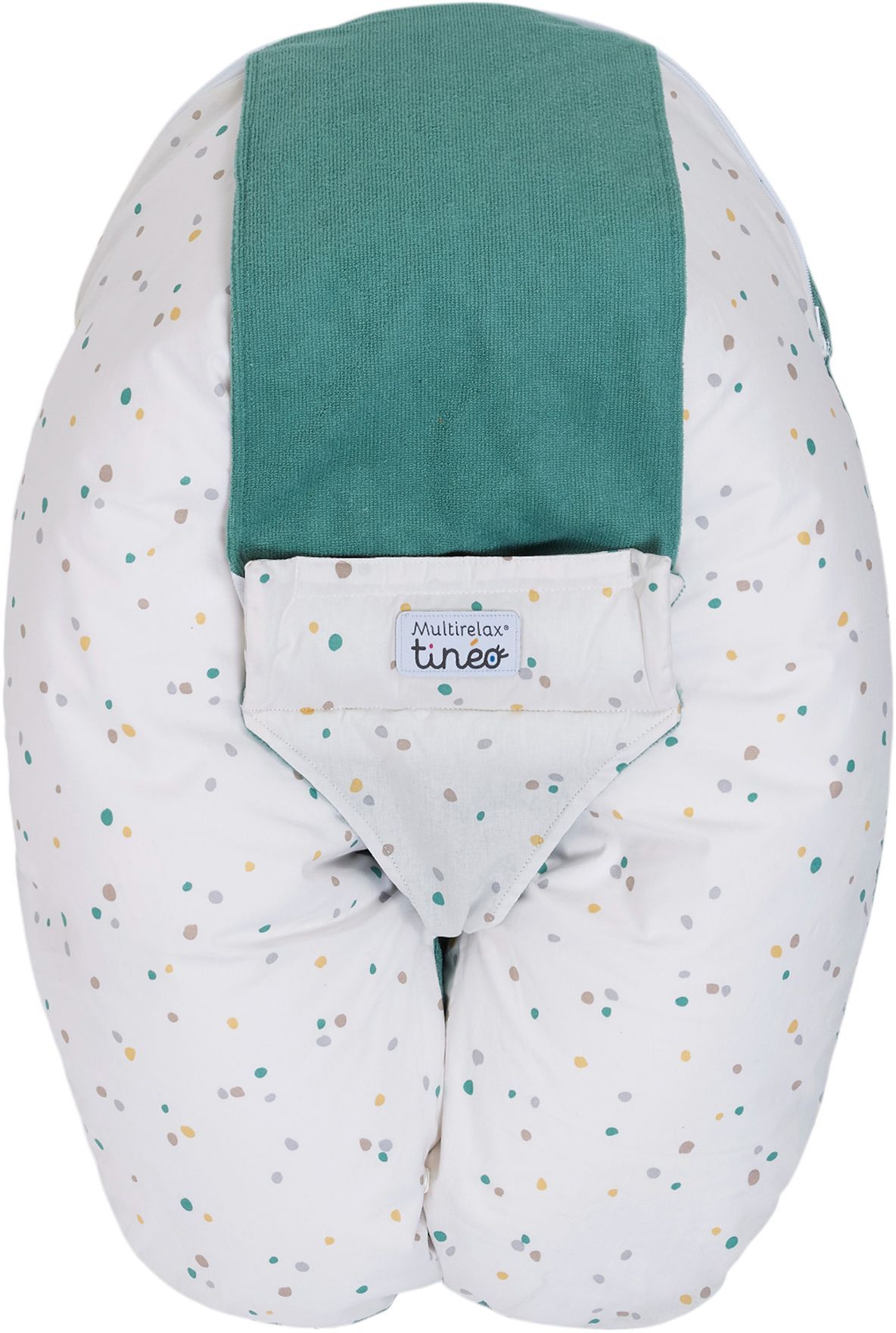 TINEO 3-in-1 Maternity Pillow - MULTIRELAX - Terry Cloth - Green/ Polka Dots