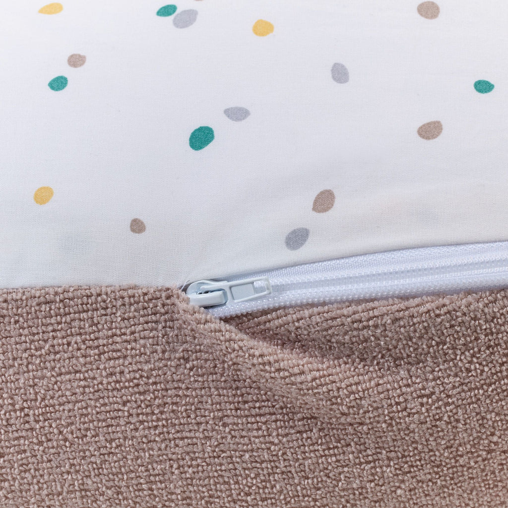 Coussin de maternité 3-en-1 - TINEO - MULTIRELAX - Tissu éponge - Noisette / Pois