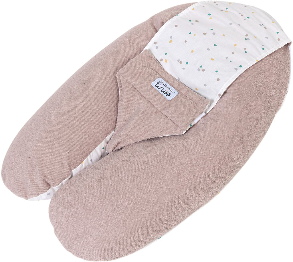 Coussin de maternité 3-en-1 - TINEO - MULTIRELAX - Tissu éponge - Noisette / Pois