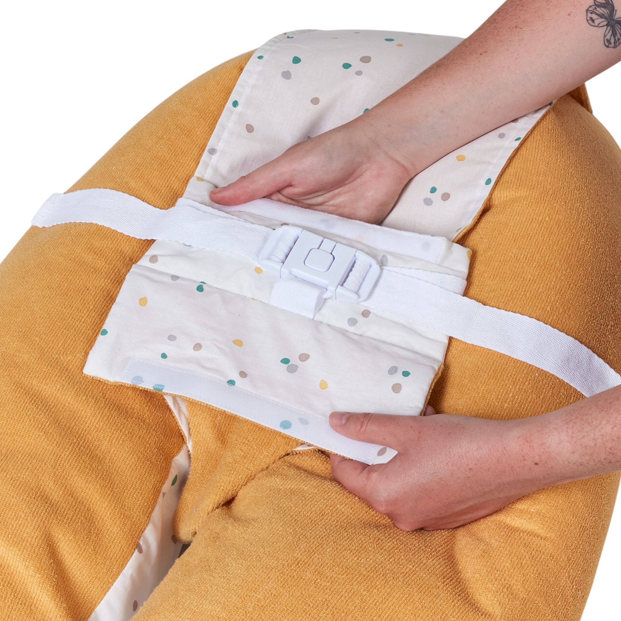 TINEO 3-in-1 Maternity Pillow - MULTIRELAX - Terry Cloth - Yellow/ Polka Dots