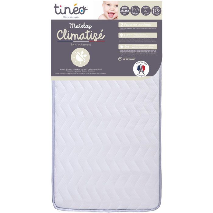 TINEO Climate-Controlled Mattress - 60x120x10 cm - Baby Mattress