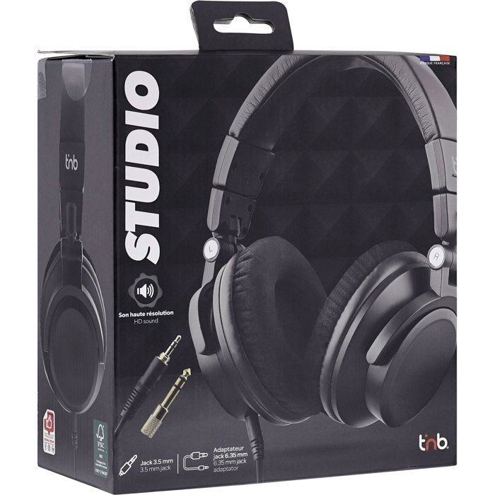 T'nb Wired Monitoring Headphones - Studio - 3.5 mm + 6.35 mm Jacks - Adjustable Headband