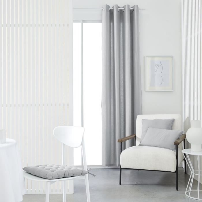 TODAY Eyelet Curtain - 140x240cm - 100% Cotton - Steel