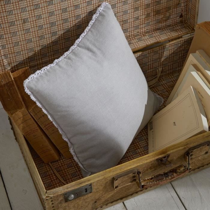 Today Cushion - Charme - Chambray x Constance Lace - 40 x 40 cm