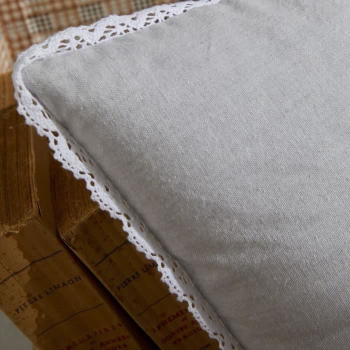 Today Cushion - Charme - Chambray x Constance Lace - 40 x 40 cm