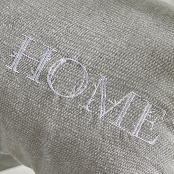 Coussin - TODAY - CHARME - Imprimé x Chambray x Broderie Capucine - 30 x 50 cm