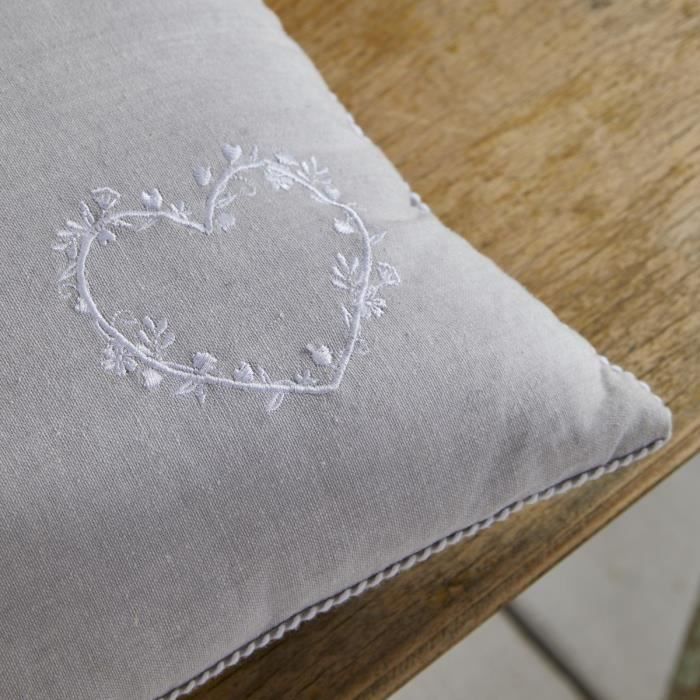 TODAY Cushion - CHARM - Chambray x Petite broderie Constance - 40 x 40 cm