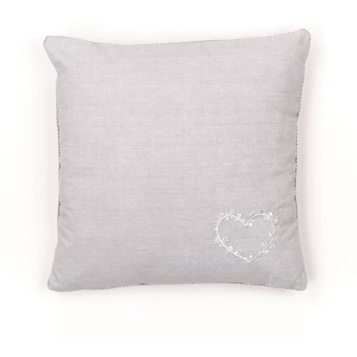 TODAY Cushion - CHARM - Chambray x Petite broderie Constance - 40 x 40 cm