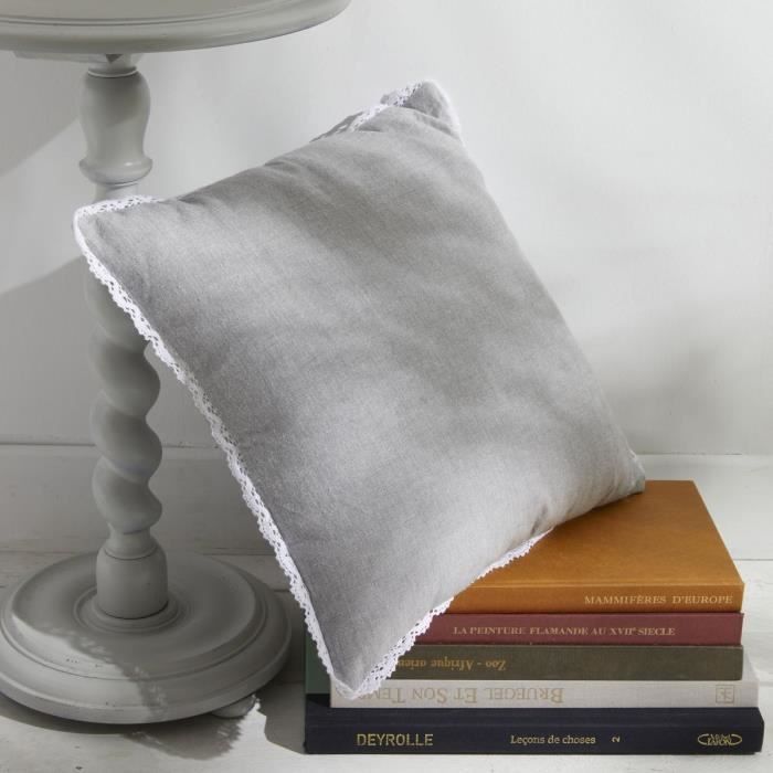 Today Cushion - Charme - Chambray x Capucine Lace - 40 x 40 cm