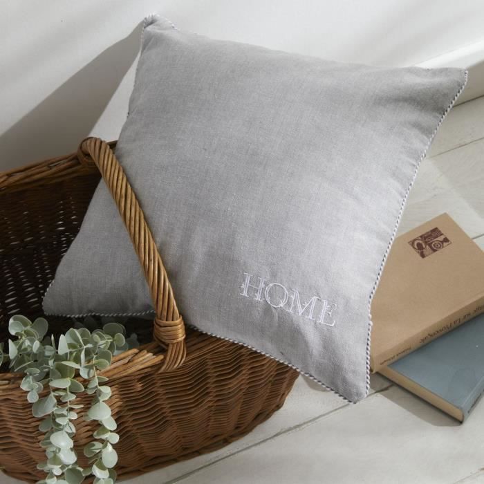 Today Cushion - Charme - Chambray x Small Capucine Embroidery - 40 x 40 cm