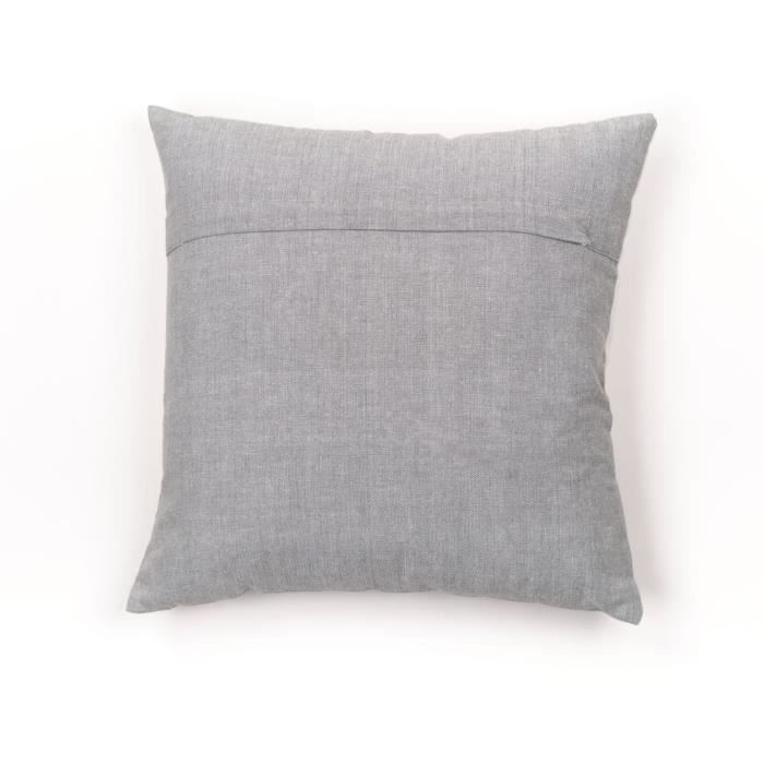 Today Cushion - Charme - Slub x Chambray x Pompon Capucune - 40 x 40 cm