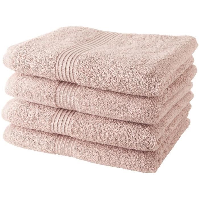 TODAY Set of 4 Bath Towels 100% Cotton - 50x100 cm - Sand Pink