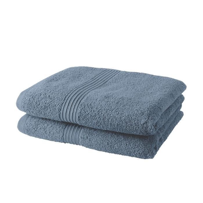 Set of 2 TODAY Bath Towels 50x90 cm 100% Cotton - Denim