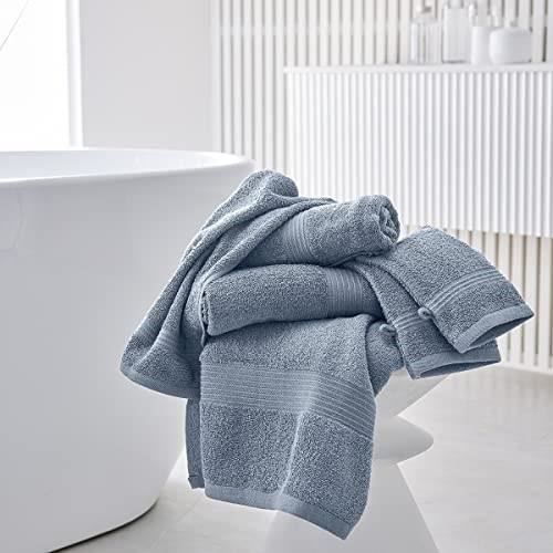 Set of 2 TODAY Bath Towels 50x90 cm 100% Cotton - Denim