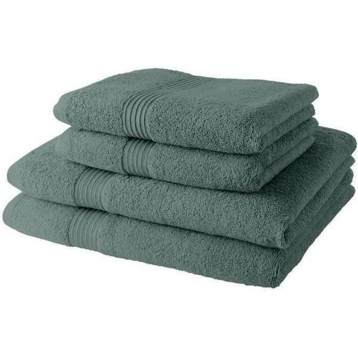 2 TODAY Bath Towels 50x90 + 2 Bath Sheets 70x130 cm 100% Cotton - Celadon