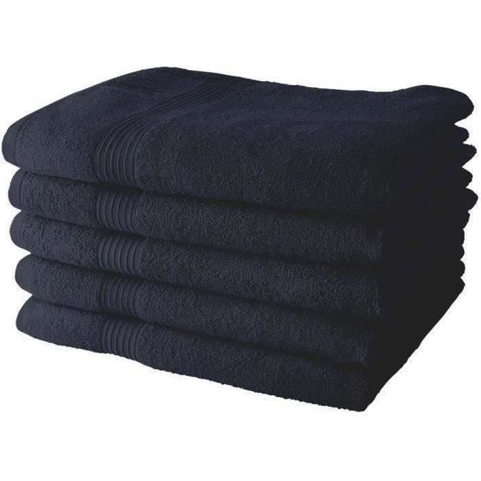 TODAY Bath Towels Set of 5 70x130 cm 100% Cotton - Navy