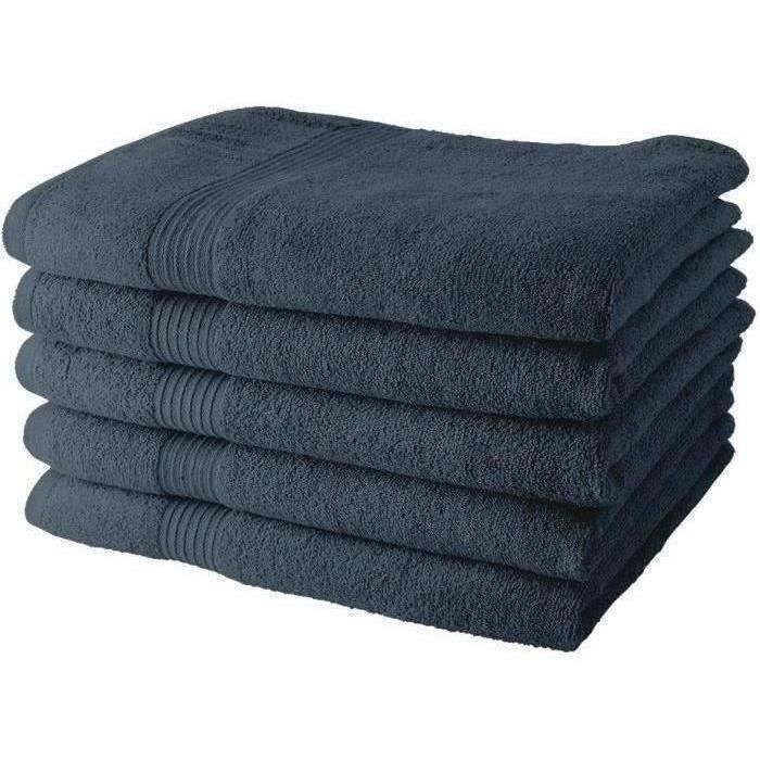 TODAY Bath Towels Lot of 5 70x130 cm 100% Cotton - Denim