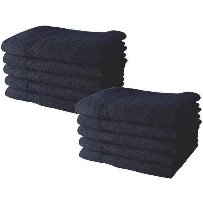 TODAY Bath Towels Pack of 10 50x90 cm 100% Cotton - Navy