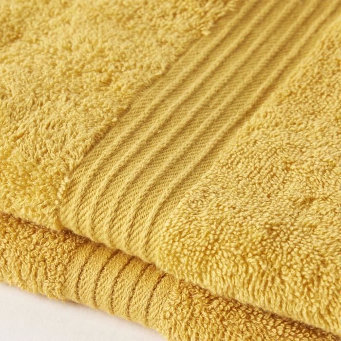 TODAY Essential Set of 2 Bath Towels - 50 x 90 cm - 100% Cotton - Ochre